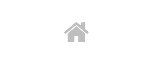 A simple gray house icon with a chimney is centered on a white background.